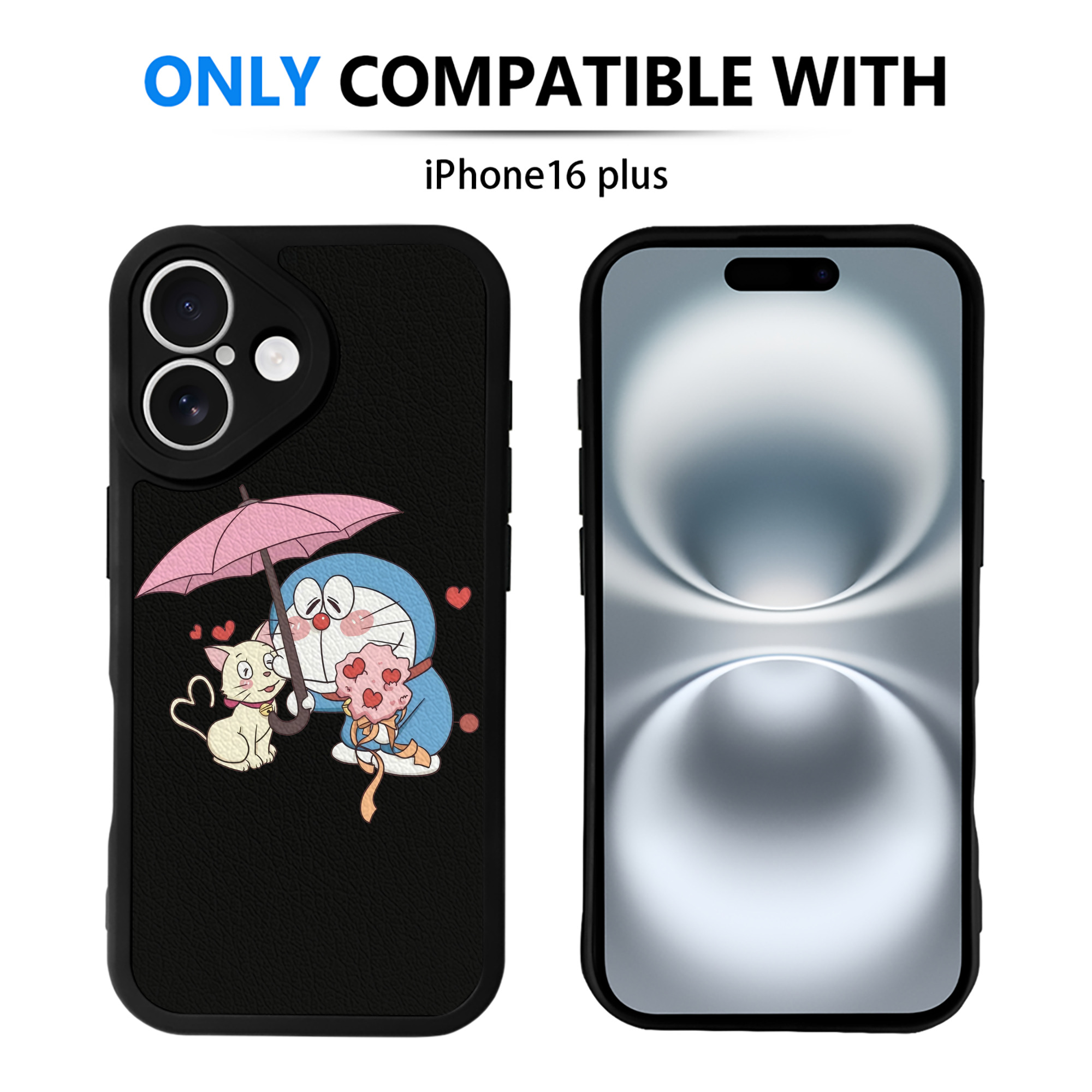 （画像用） ドラえもん Doraemon 【iPhone 16シリーズ対応】シリコンスマホケース（レザー調） 材質：シリコン
